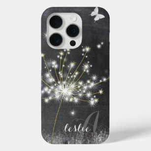 Coque iPhone 15 Pro Dandelion mignon Glittery