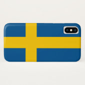 Coque Case-Mate Pour iPhone Drapeau Suède (Dos (Horizontal))