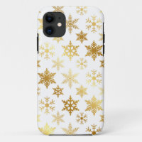 Élégant coque iphone de neige blanche et or