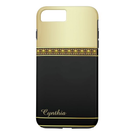 Coque Case-Mate Pour iPhone Glam Black et Gold Tone iPhone 7 Plus Coque (Dos)