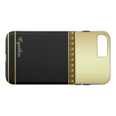 Coque Case-Mate Pour iPhone Glam Black et Gold Tone iPhone 7 Plus Coque (Dos (Horizontal))