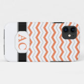 Coque Case-Mate Pour iPhone Gray & Orange Chevron Monogram iPhone 5 Coque (Dos (Horizontal))