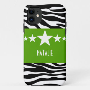 Coque Case-Mate Pour iPhone Green Sassy Star Zebra BT iPhone 5 Coque