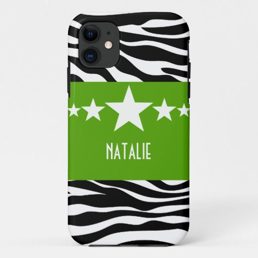Coque Case-Mate Pour iPhone Green Sassy Star Zebra BT iPhone 5 Coque (Dos)