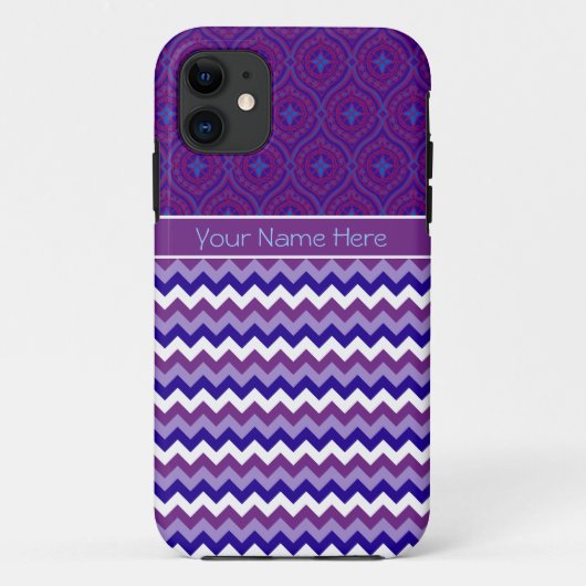 Coque Case-Mate Pour iPhone iPhone 5 Coque à personnaliser : Purple Chevrons (Dos)