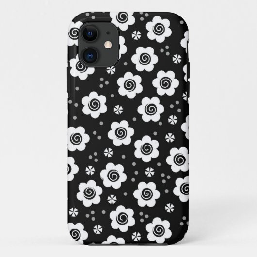 Coque Case-Mate Pour iPhone Joli noir fleurs blanches iPhone 5 Coque (Dos)