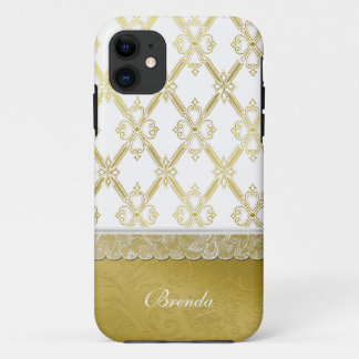 Coque Case-Mate Pour iPhone Joli Vintage Gold & White Lattice iPhone 5 Coque