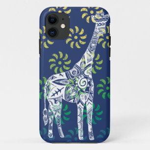 Coque Case-Mate Pour iPhone Le bleu tourbillonne le coque iphone de girafe