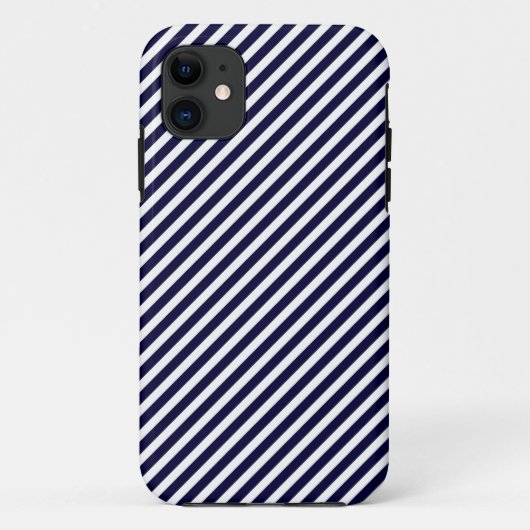 Coque Case-Mate Pour iPhone Navy Blue & White Striped iPhone 5 Coque (Dos)