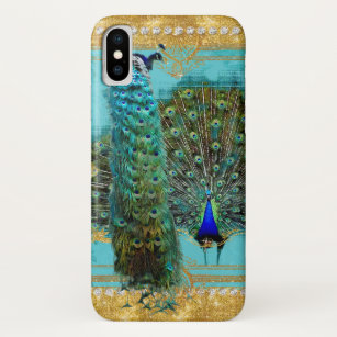 Coque Case-Mate Pour iPhone Peacock Tail Feathers Parties scintillant or Bijou