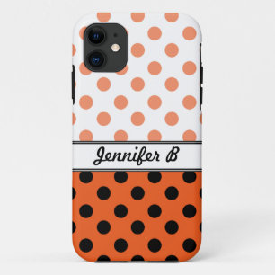 Coque Case-Mate Pour iPhone Pois orange et iPhone noir 5 Coque