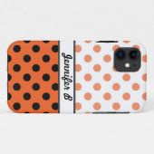 Coque Case-Mate Pour iPhone Pois orange et iPhone noir 5 Coque (Dos (Horizontal))