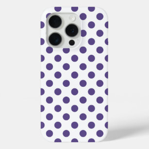 Coque iPhone 15 Pro Pois ultra violets sur blanc