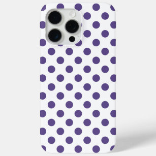 Coque iPhone 15 Pro Max Pois ultra violets sur blanc