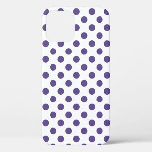 Coque iPhone 12 Pro Pois ultra violets sur blanc