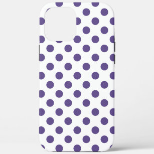 Coque iPhone 12 Pro Max Pois ultra violets sur blanc