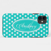 Coque Case-Mate Pour iPhone Polka dot nommé turquoise aqua coque iphone (Dos (Horizontal))