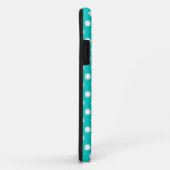 Coque Case-Mate Pour iPhone Polka dot nommé turquoise aqua coque iphone (Dos/Droite)