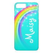 Coque Case-Mate Pour iPhone Rainbow aqua vous ajouter coque iphone de nom cour (Dos)