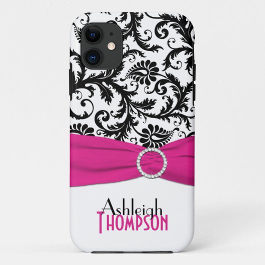 Coque Case-Mate Pour iPhone Rose, Noir, Blanc Floral Damask iPhone 5 Coque (Dos)