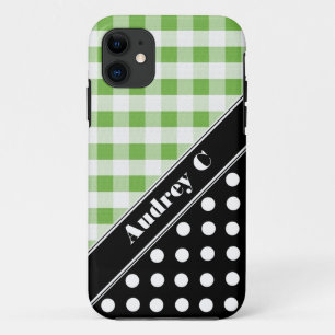 Coque Case-Mate Pour iPhone Vert En vichy Noir Polka Dot iPhone 5 Coque