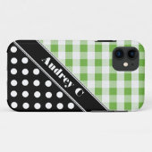 Coque Case-Mate Pour iPhone Vert En vichy Noir Polka Dot iPhone 5 Coque (Dos (Horizontal))