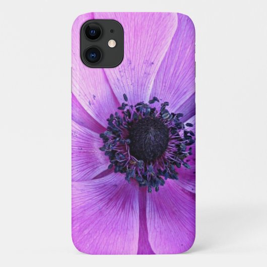 Coque Case-Mate Pour iPhone Violet Gras Anémone Floral Apple iPhone 11 Coque (Dos)