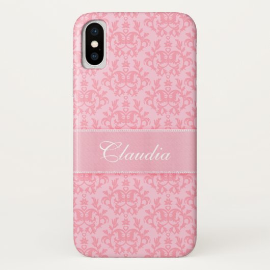 Coque Case-Mate Pour iPhone "Votre coque iphone rose-clair" de damassé nommée (Dos)
