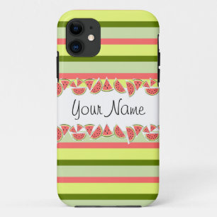 Coque Case-Mate Pour iPhone Watermelon Stripe Classic Votre nom coque iphone