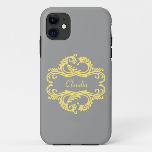 Coque Case-Mate Pour iPhone Yellow Chic Damask BT iPhone 5 Coque (Dos)