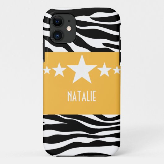 Coque Case-Mate Pour iPhone Yellow Sassy Star Zebra BT iPhone 5 Coque (Dos)