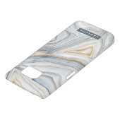 Coque Case-Mate Pour Samsung Galaxy Ajoutez votre nom | Design abstrait en marbre gris (Bas)