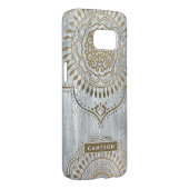 Coque Case-Mate Pour Samsung Galaxy Ajoutez votre nom | Mandala Gold Design (Dos/Droit)