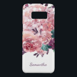 Coque Case-Mate Samsung Galaxy S8 Aquarelle rose Vintage romantique Florale<br><div class="desc">Boîtier téléphonique Vintage romantique couleur rose florale avec des fleurs délicates et chic dans les tons roses,  prunes et vertes. Ajoutez votre nom pour customiser le look !</div>