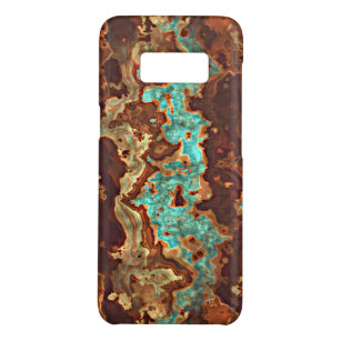 Coque Case-Mate Samsung Galaxy S8 Brown Aqua Turquoise Green Geode Marble Art