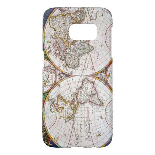 Coque Case-Mate Pour Samsung Galaxy CARTE du MONDE, XVIIème siècle (Dos)