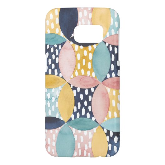Coque Case-Mate Pour Samsung Galaxy Cercles géométriques aquarelle (Dos)