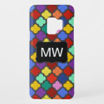 Colorful Quatrefoil Lattice Trellis Monogram<br><div class="desc">This beautiful, colorful quatrefoil Moroccan trellis pattern has a curvy black banner where you can add your monogram / initials. The repeating lattice motif is done in a rainbow of bright color, from teal and mint green to rich shades of red, blue, purple, golden yellow and orange. Use the template...</div>