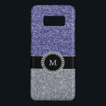 Coque Case-Mate Samsung Galaxy S8 Cool Monogramme diamant parties scintillant bleu a<br><div class="desc">Coque avec motif à parties scintillant argent et bleu et monogramme de diamants.</div>