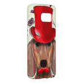 Coque Case-Mate Pour Samsung Galaxy Dachshund Avec Chapeau Rouge Haut (Dos/Droit)