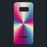 Coque Case-Mate Samsung Galaxy S8 Design métallique en acier inoxydable rouge et gri<br><div class="desc">Image en acier inoxydable métallique rouge et bleu-gris avec monogramme personnalisé.</div>