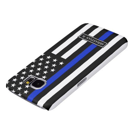 Coque Case-Mate Pour Samsung Galaxy Drapeau américain mince de Blue Line (Bas)