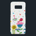 Coque Case-Mate Samsung Galaxy S8 Fleurs et oiseaux rétro colorés<br><div class="desc">Illustration colorée d'oiseaux et de fleurs rétro. monogramme facultatif.</div>