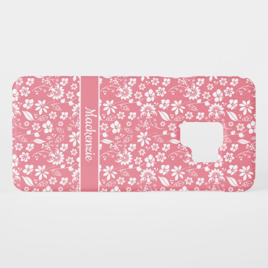 Coque Case-Mate Pour Samsung Galaxy Fleurs tropicales rose vif modernes (Dos (Horizontal))