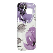 Coque Case-Mate Pour Samsung Galaxy Fleurs violettes (Dos/Droit)