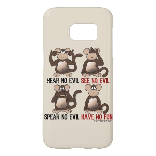 Coque Case-Mate Pour Samsung Galaxy Humeur sage de singes (Dos)