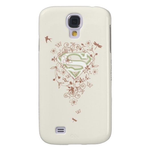 Coque Case-Mate Pour Samsung Galaxy Logo Supergirl Green Floral (Dos)