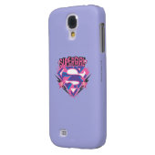 Coque Case-Mate Pour Samsung Galaxy Logo Supergirl rose et violet Grunge (Dos gauche)