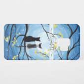 Coque Case-Mate Pour Samsung Galaxy Lune lunaire avec chats Ajouter un nom (Dos (Horizontal))