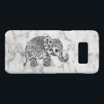 Coque Case-Mate Samsung Galaxy S8 Marbre blanc et noir Floral Paisley Elephant<br><div class="desc">Elégant noir floral cachemire lace éléphant design avec image aller blanc et gris marbre texture</div>